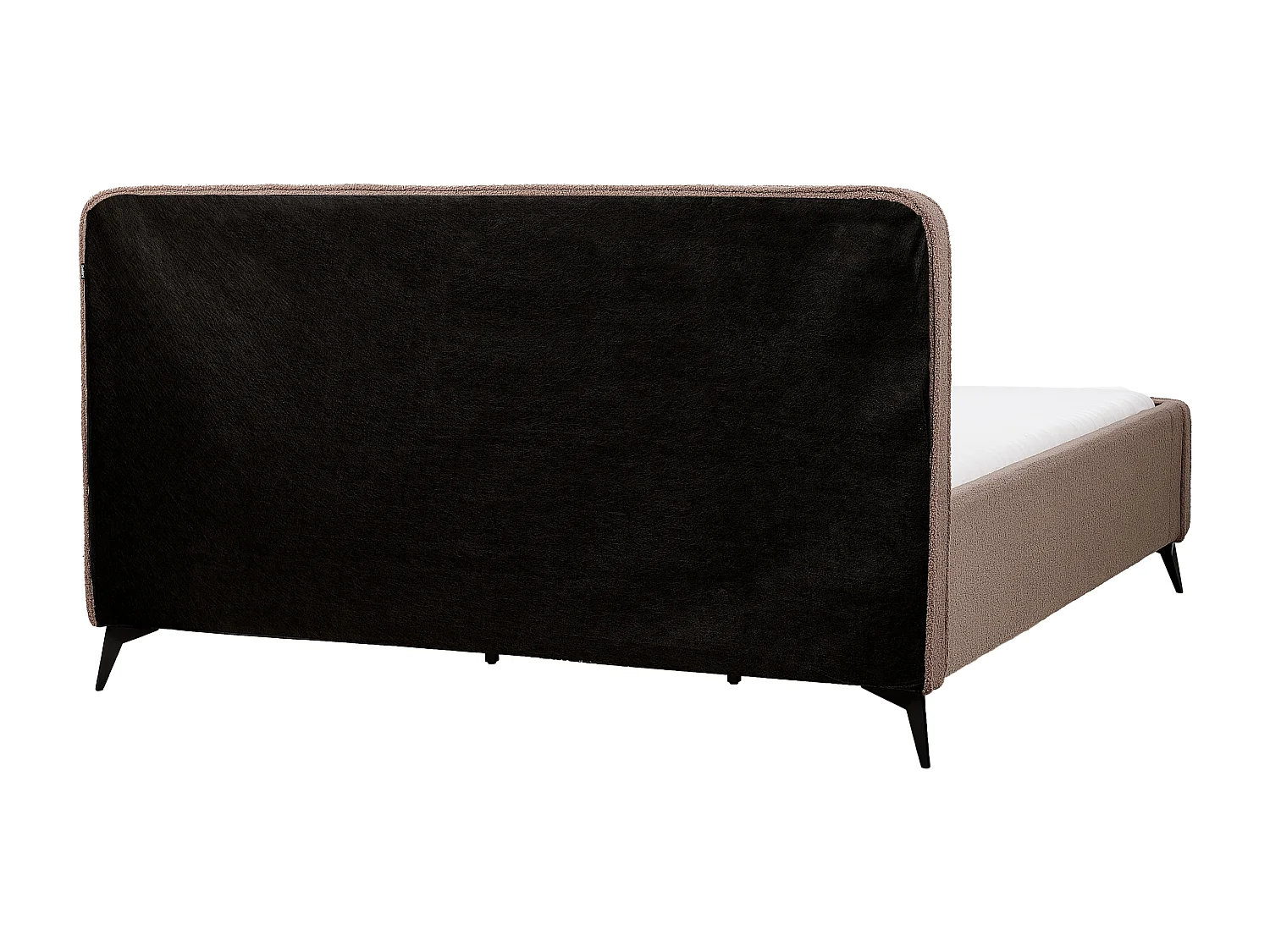 Lit avec sommier Bouclé VALOGNES 180 x 200 cm Marron