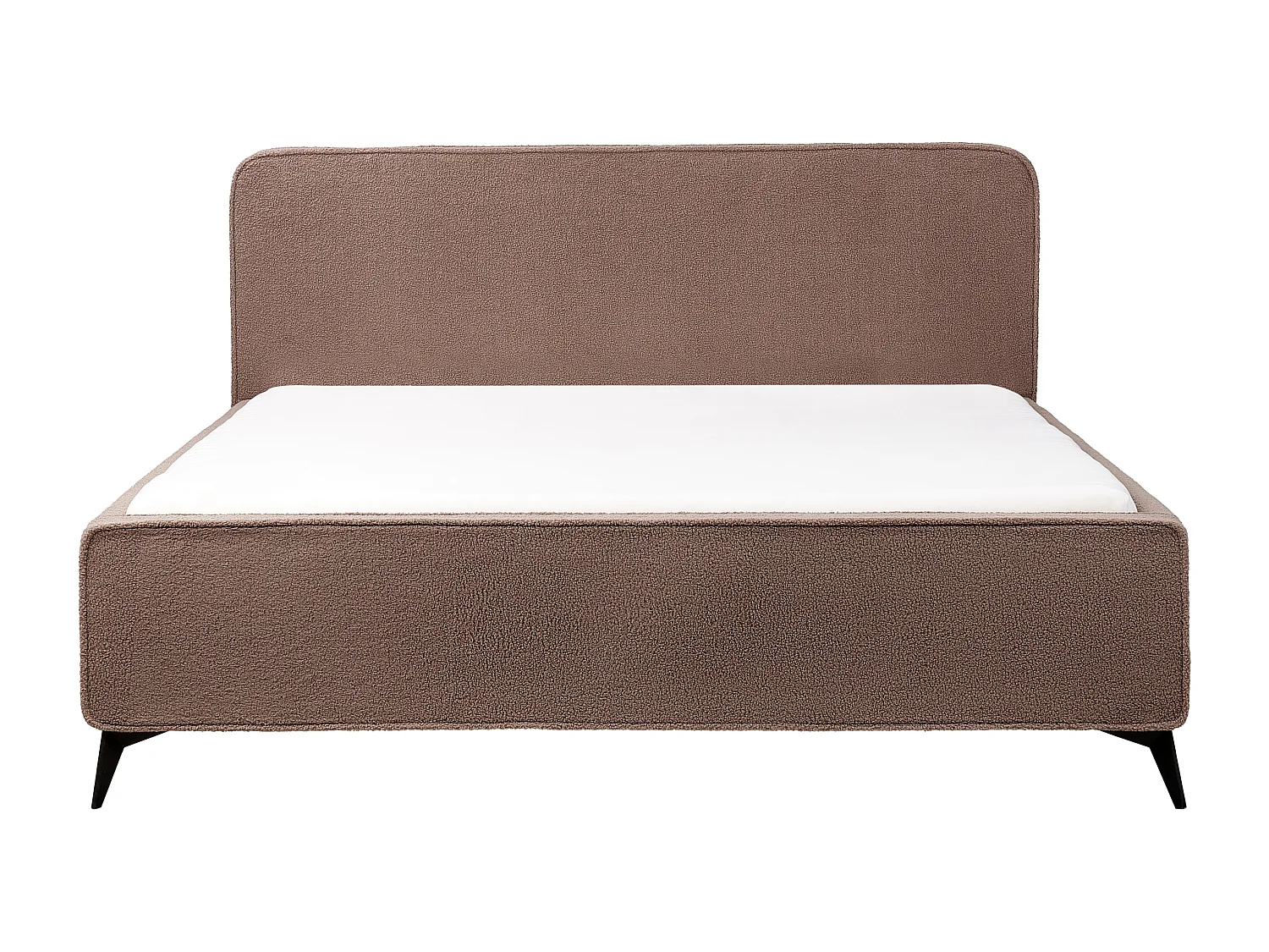 Cama Bouclé VALOGNES 180 x 200 cm Castanho