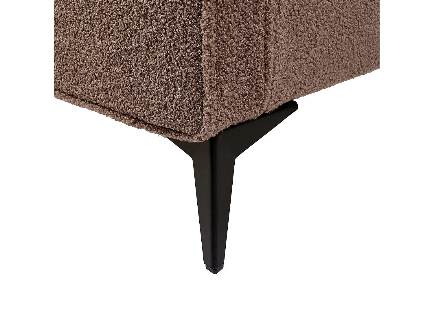 Cama Bouclé VALOGNES 180 x 200 cm Castanho