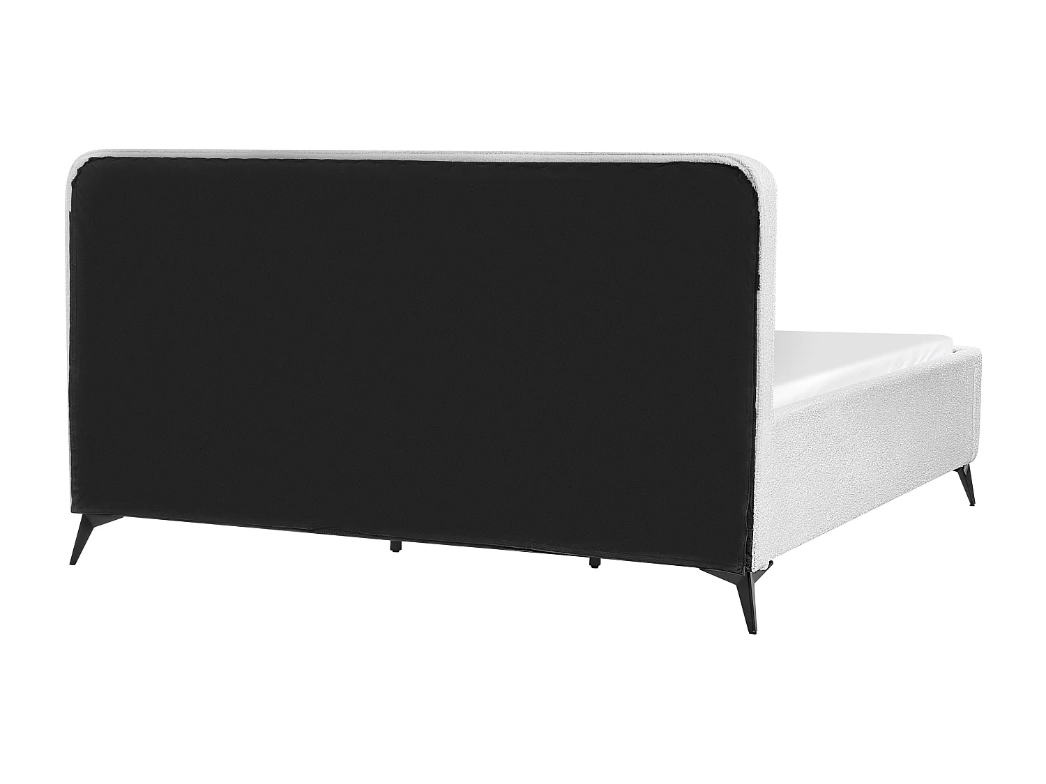 Lit avec sommier Bouclé VALOGNES 180 x 200 cm Blanc cassé