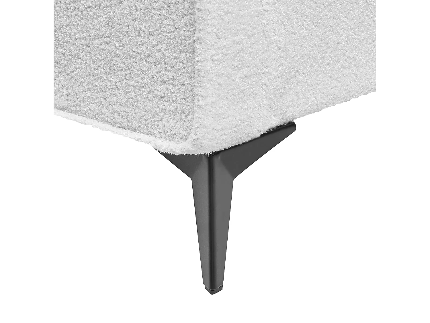 Lit avec sommier Bouclé VALOGNES 180 x 200 cm Blanc cassé