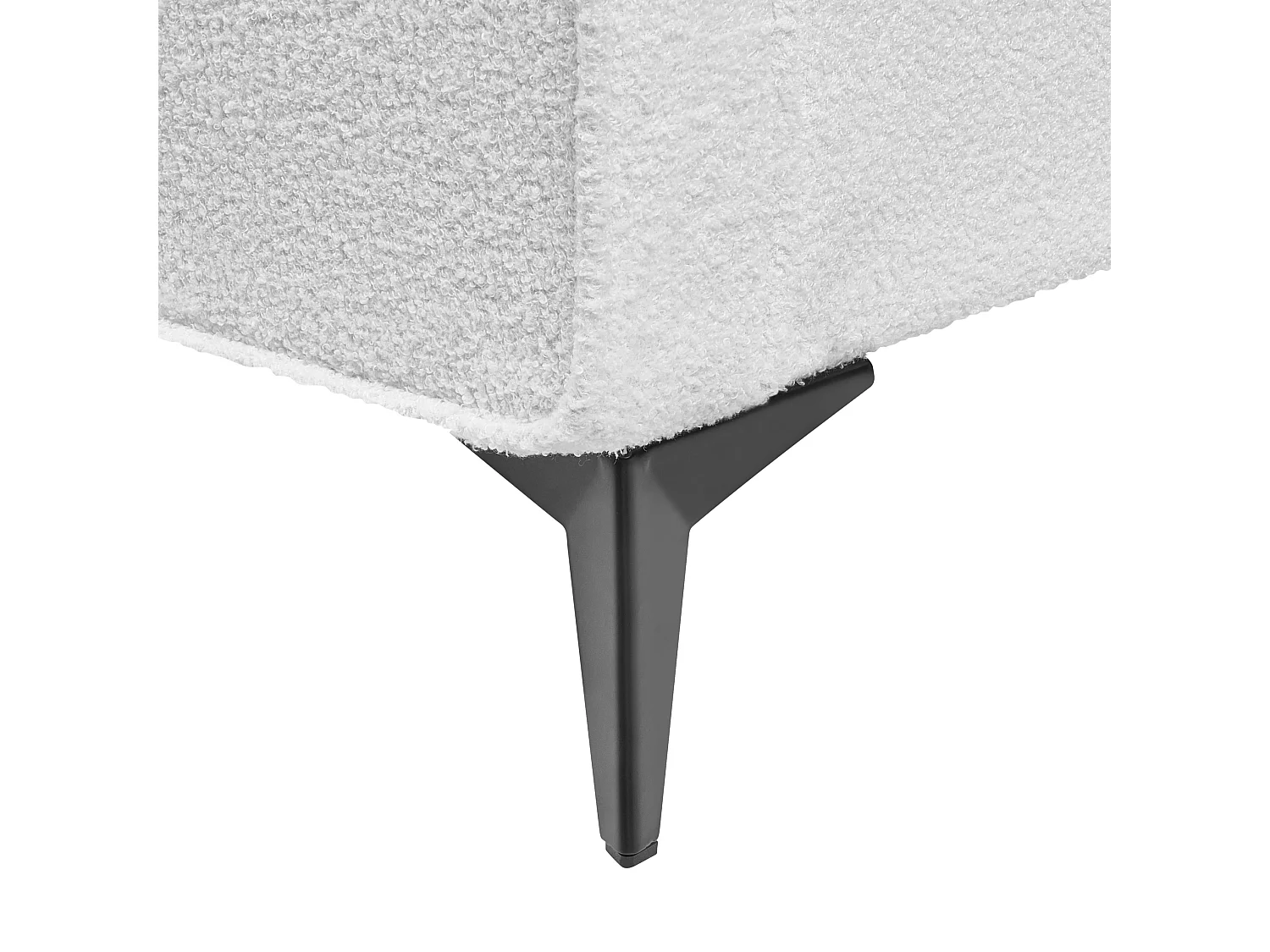 Lit avec sommier Bouclé VALOGNES 180 x 200 cm Blanc cassé