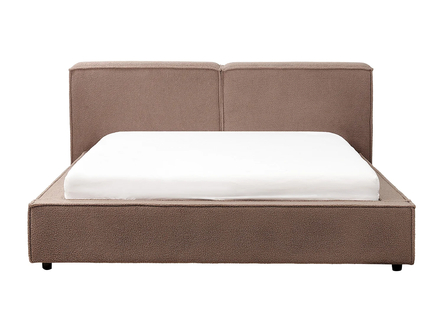 Bett mit Lattenrost Bouclé LINARDS 160 x 200 cm Braun