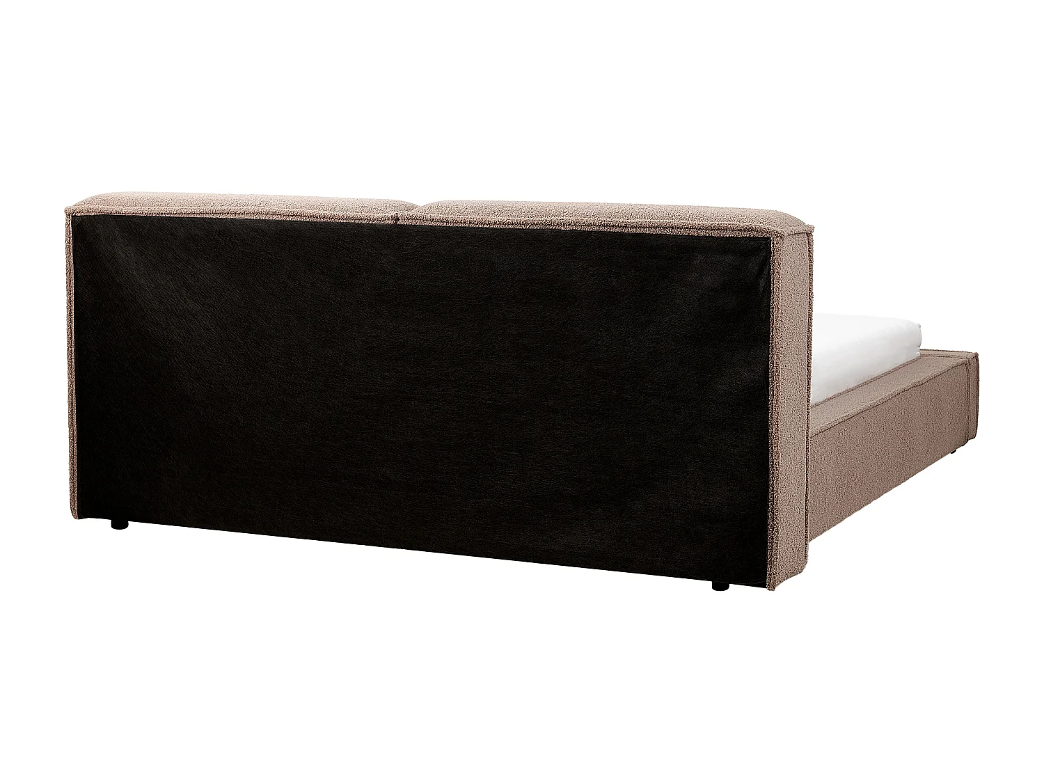 Bett mit Lattenrost Bouclé LINARDS 160 x 200 cm Braun
