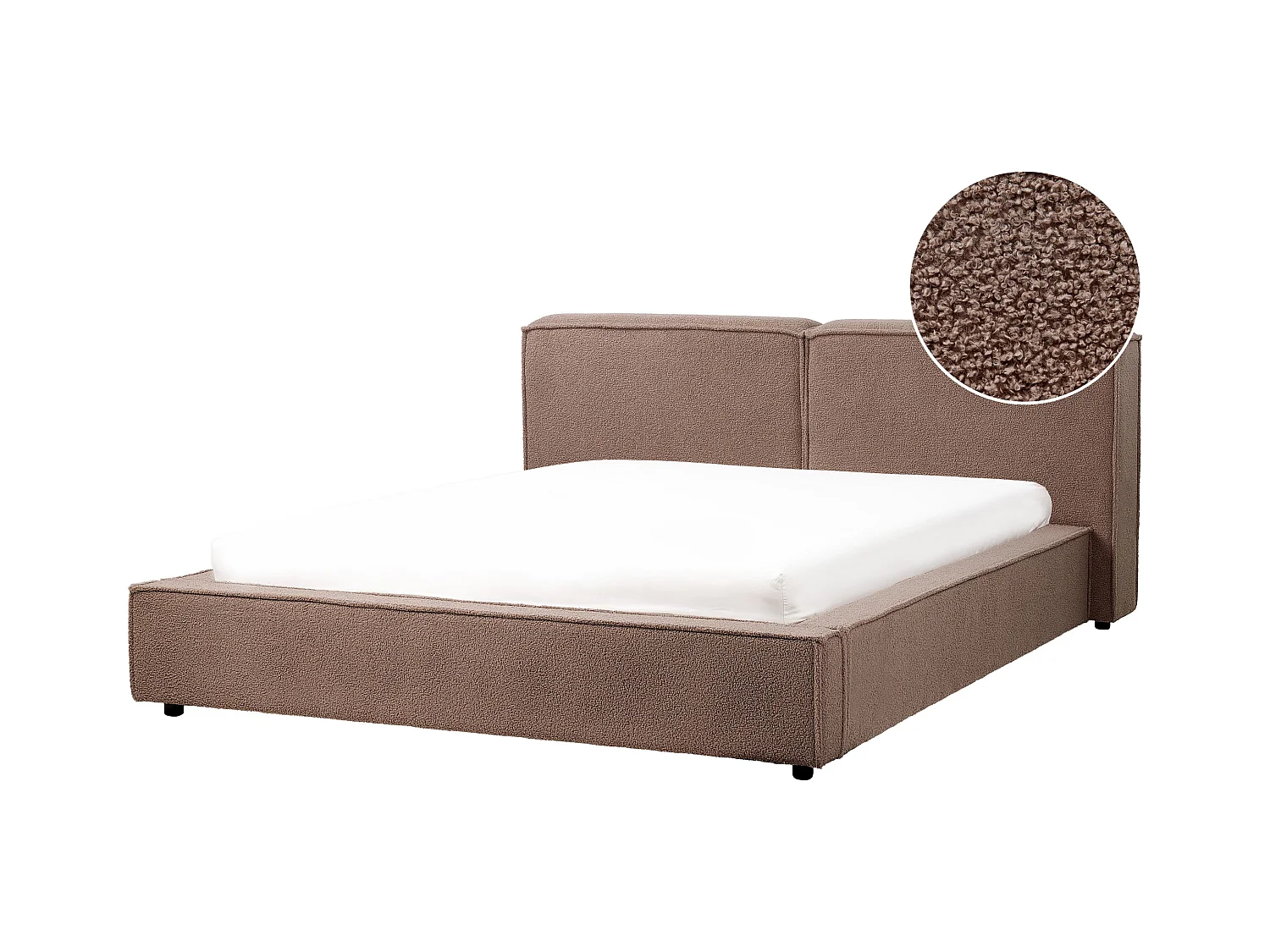 Lit avec sommier Bouclé LINARDS 160 x 200 cm Marron