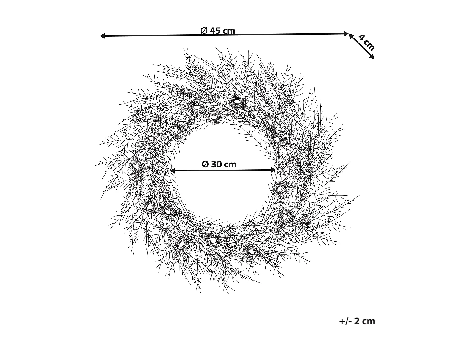 Couronne décorative CAMRUN 45 cm Vert