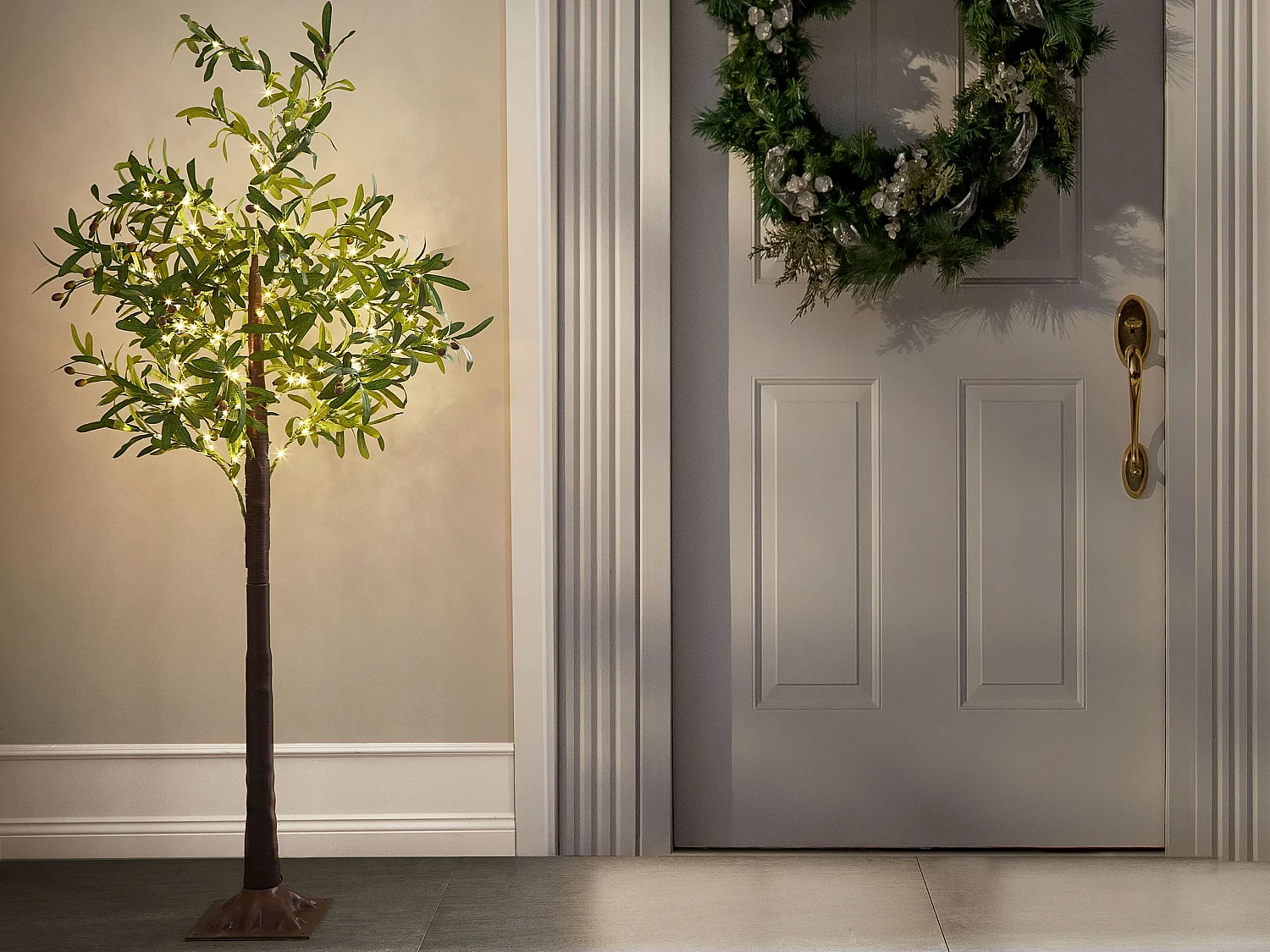 Arbre décoratif extérieur LED 180 cm vert CELIONI