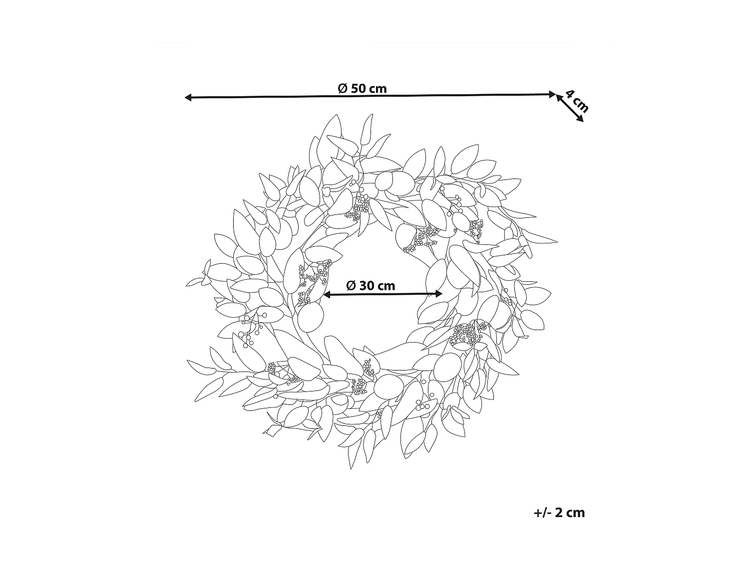 Couronne décorative LENRUN 50 cm Vert