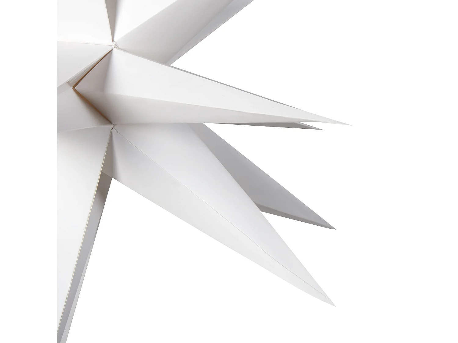 LED Dekoration Weihnachtsstern aus Papier Handgemacht Cremeweiß Bhagirathi