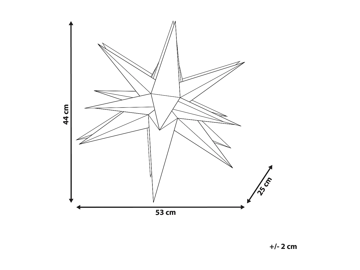 Décoration suspendue LED BHAGIRATHI Étoile 44 cm Blanc cassé