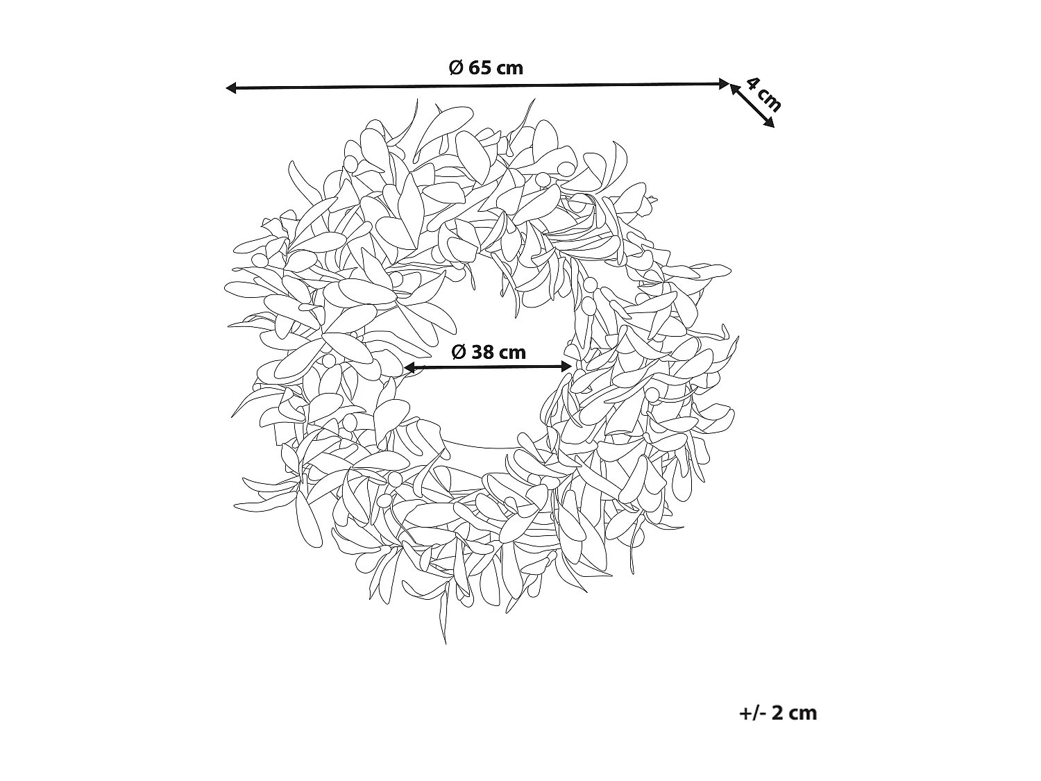 Couronne décorative DANRUN 65 cm Vert