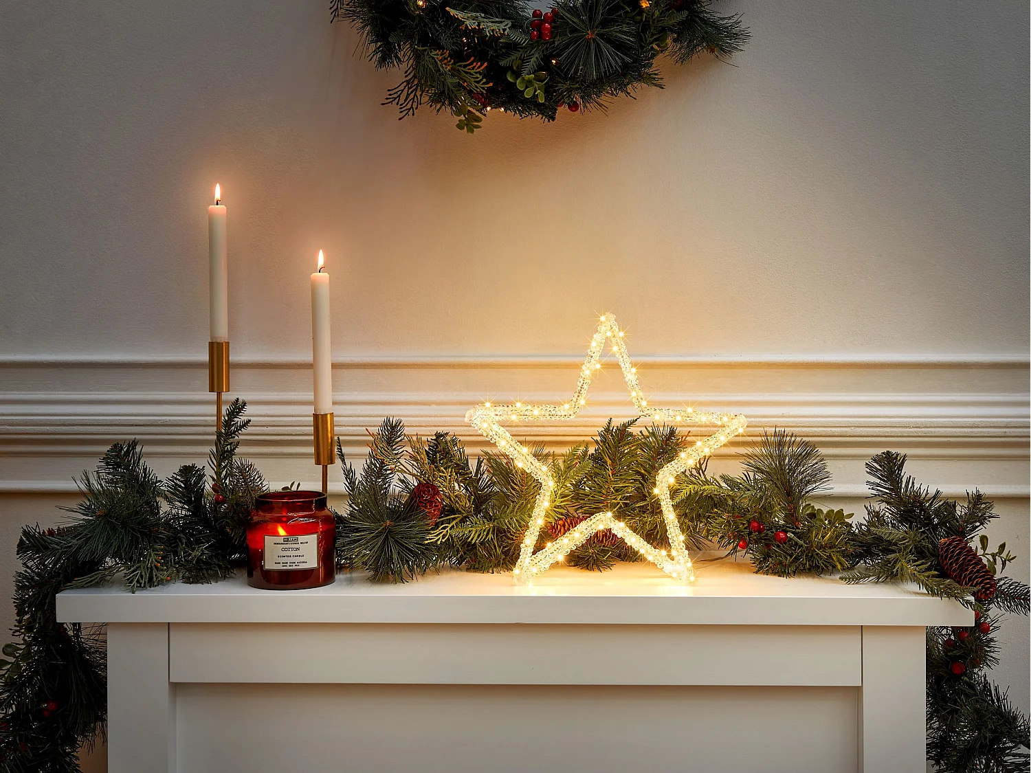 Dekoracja ogrodowa LED gwiazda 31 cm biały SIMO