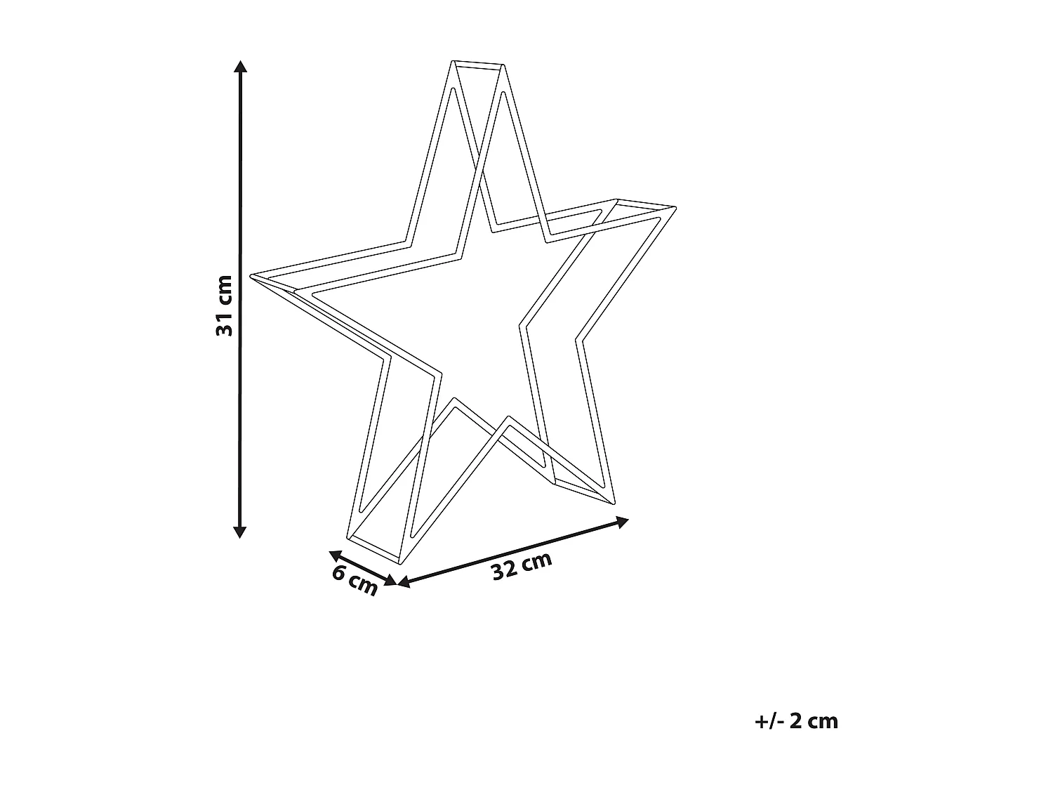 Decorazione a LED stella bianco 31 cm SIMO
