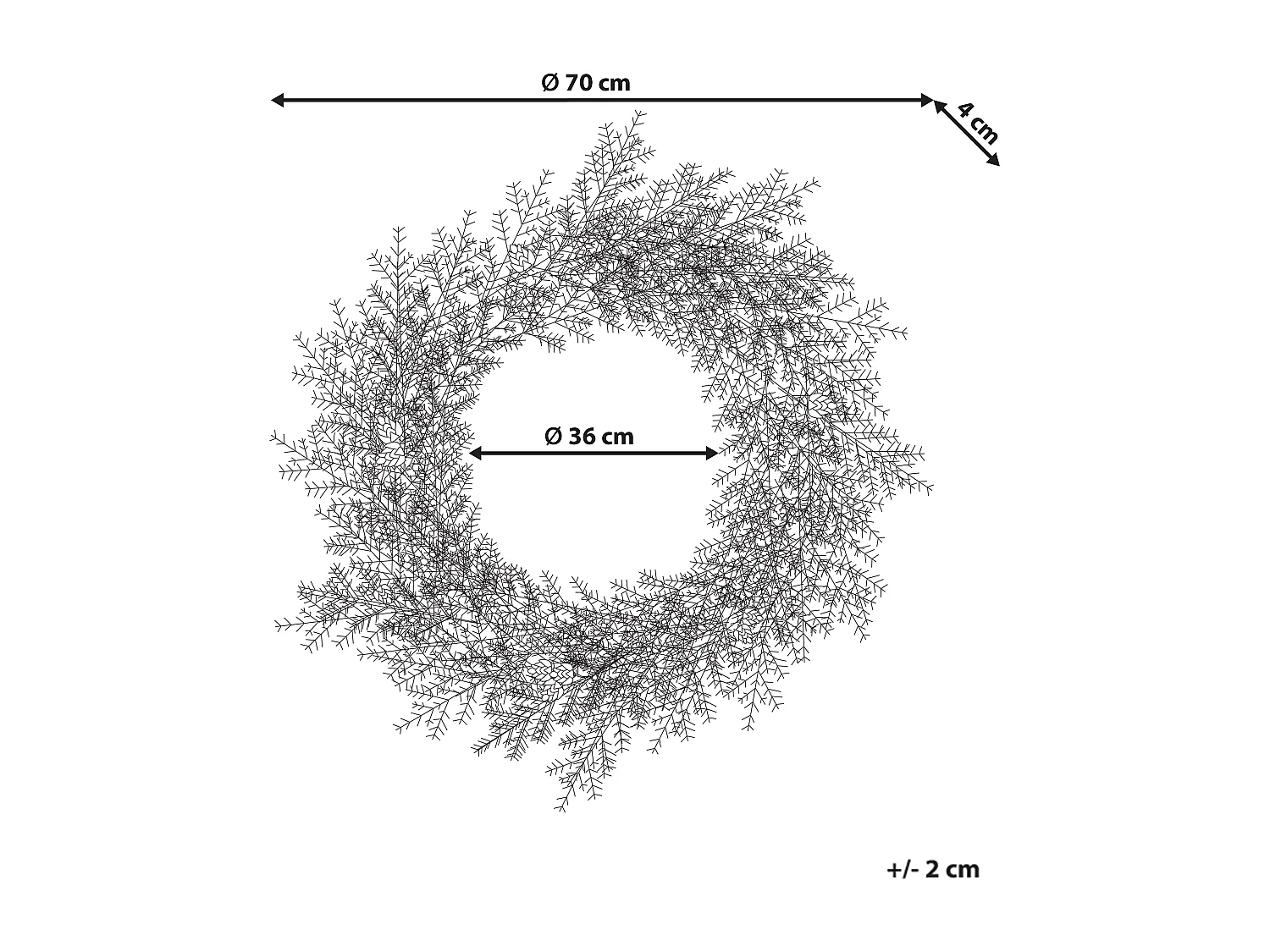 Couronne de Noël PANRUN Vert 70 cm