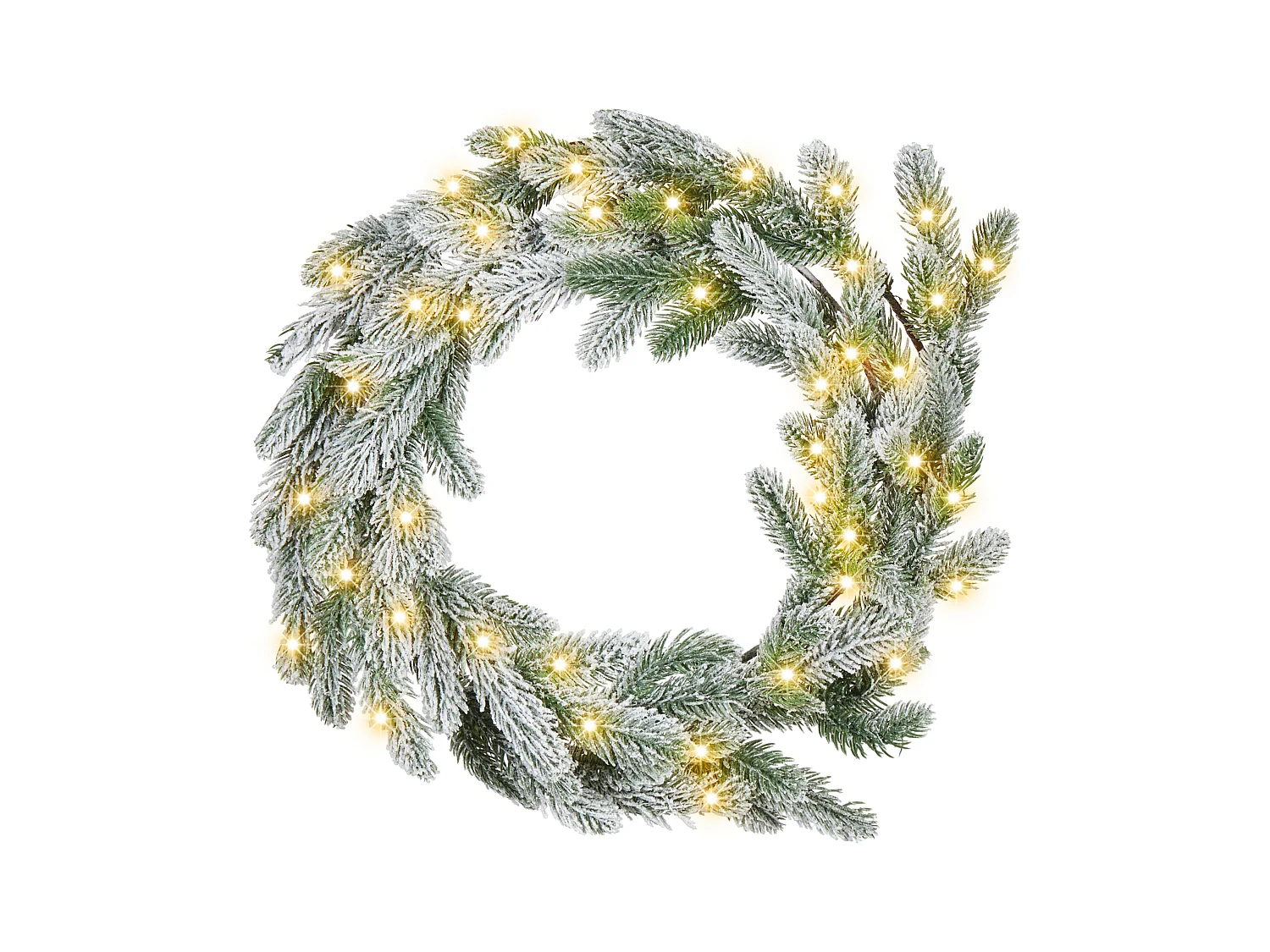 Couronne de Noël enneigée LED ALBINI Vert 45 cm