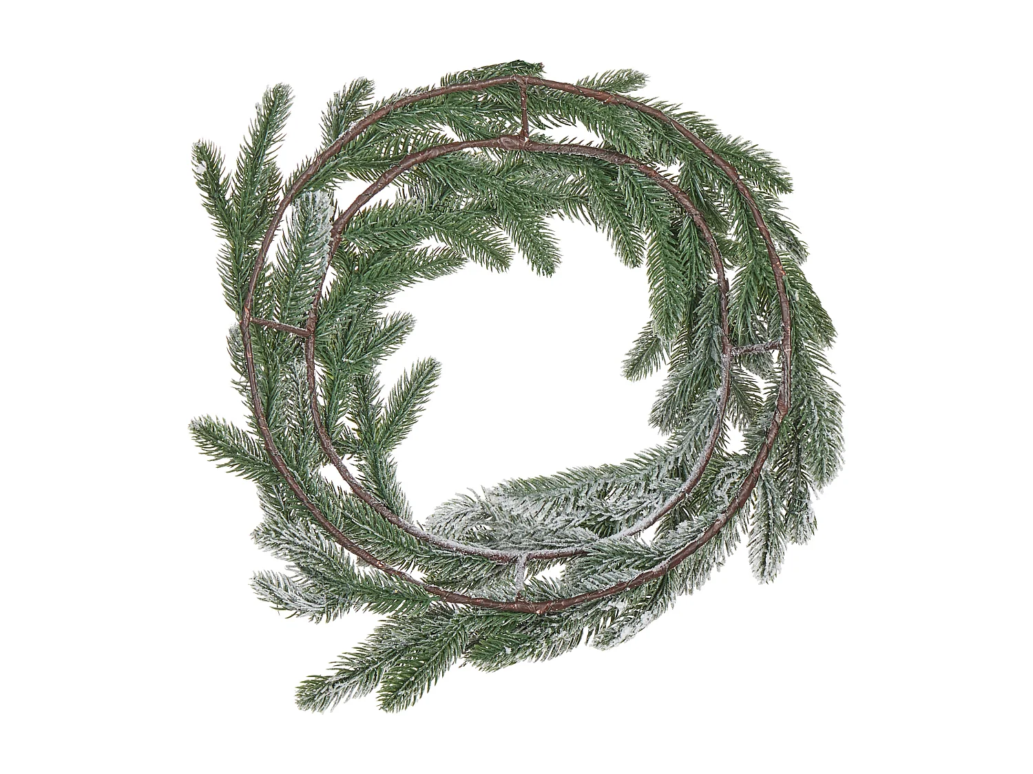 Couronne de Noël enneigée LED ALBINI Vert 45 cm