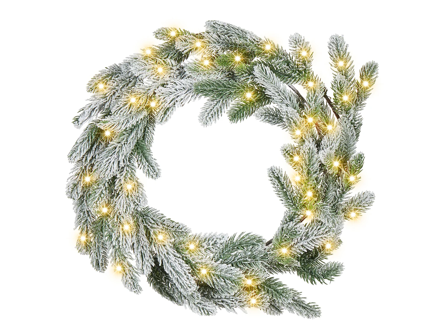 Snowy Christmas Wreath LED ALBINI Green 45 cm