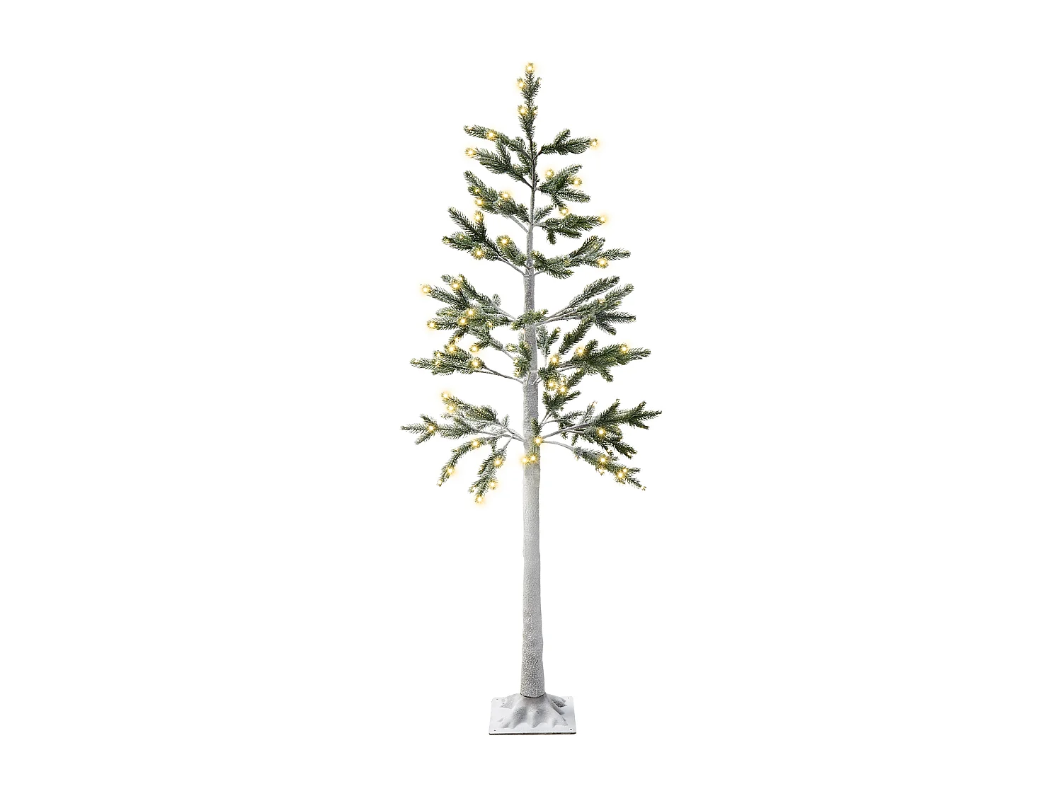 Outdoor Weihnachtsbaum mit LED Lichtern gefrostete Zweige 180 cm weiß Albioni