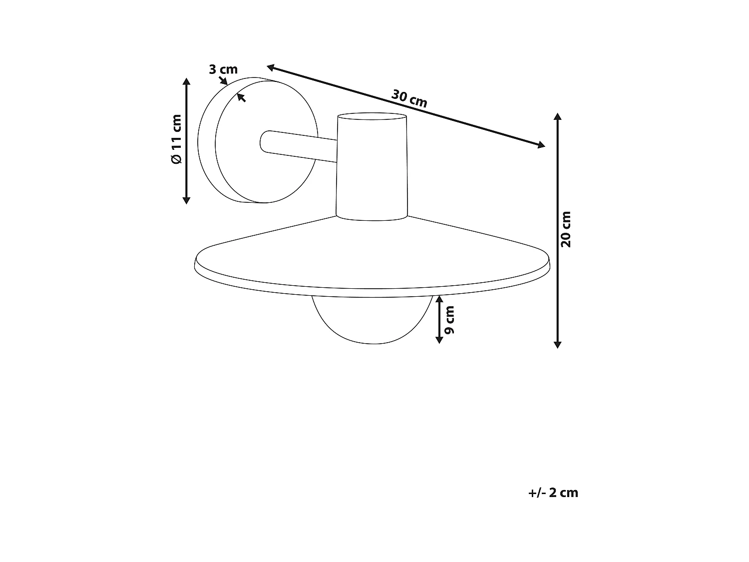Aussenwandleuchte BARALIA Schwarz
