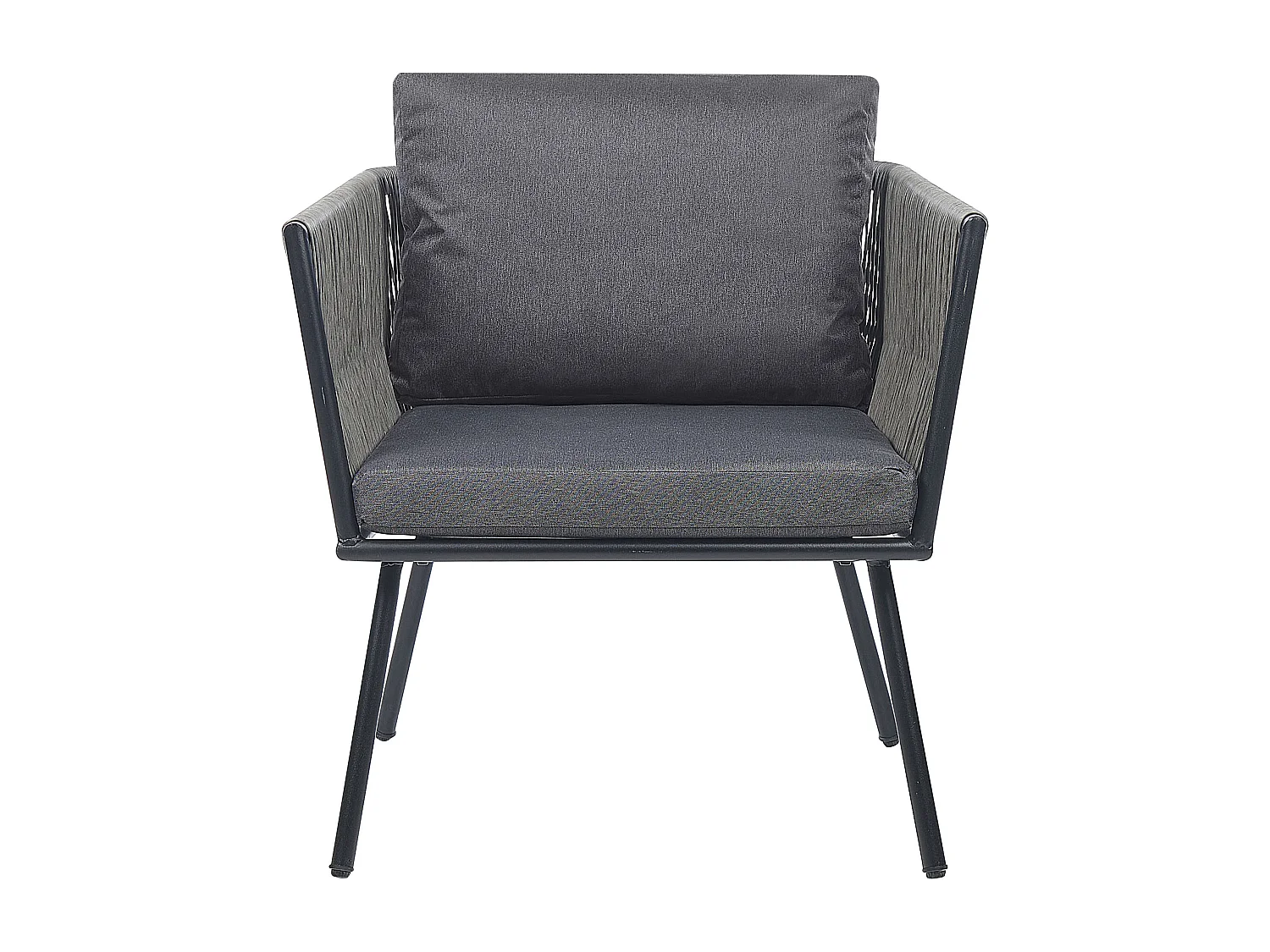 Ensemble bistrot avec coussins GARGANO Polyrotin Gris