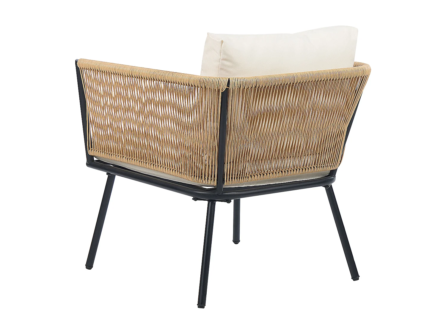 Ensemble bistrot avec coussins GARGANO Polyrotin Naturel