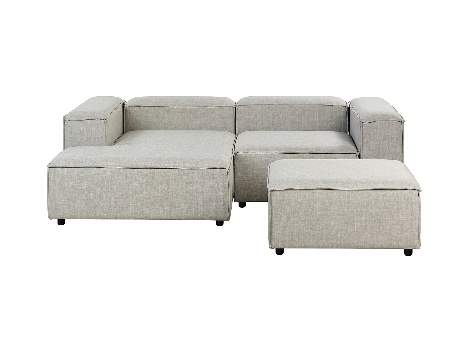 Canapé d'angle modulable 3 places ARDAL Tissu Gris clair Côté droit