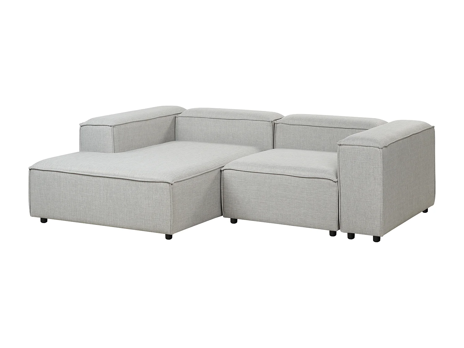 Canapé d'angle modulable 3 places ARDAL Tissu Gris clair Côté droit