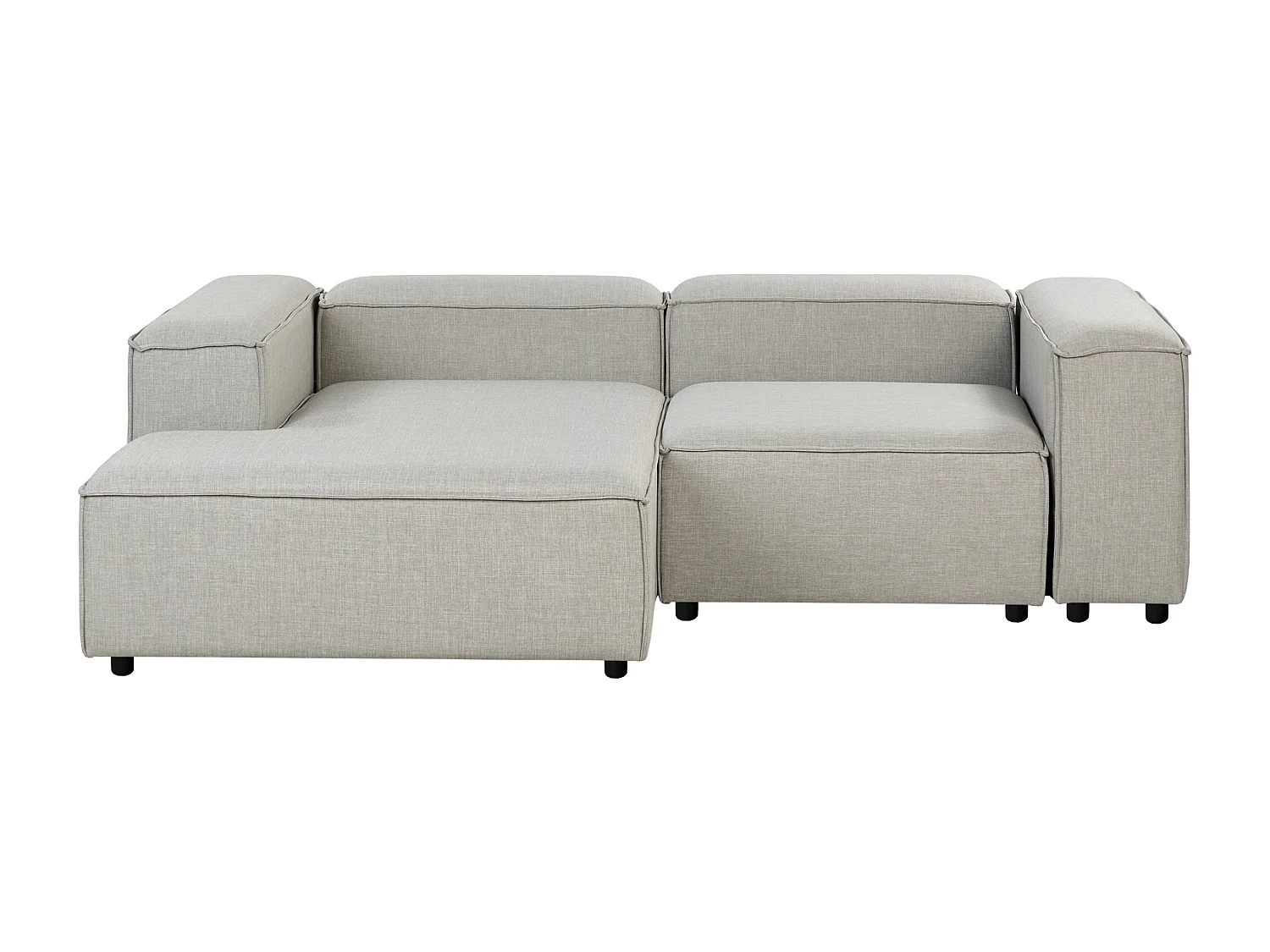 Canapé d'angle modulable 3 places ARDAL Tissu Gris clair Côté droit