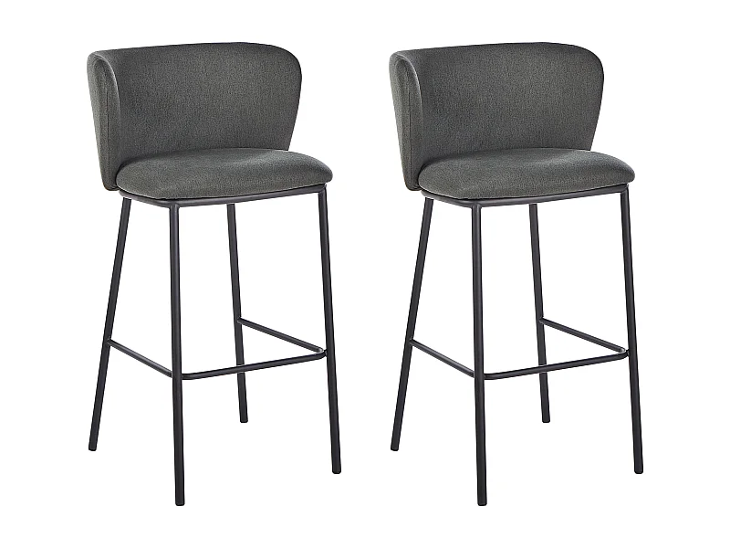 Lot de 2 chaises de bar MINA Vert foncé