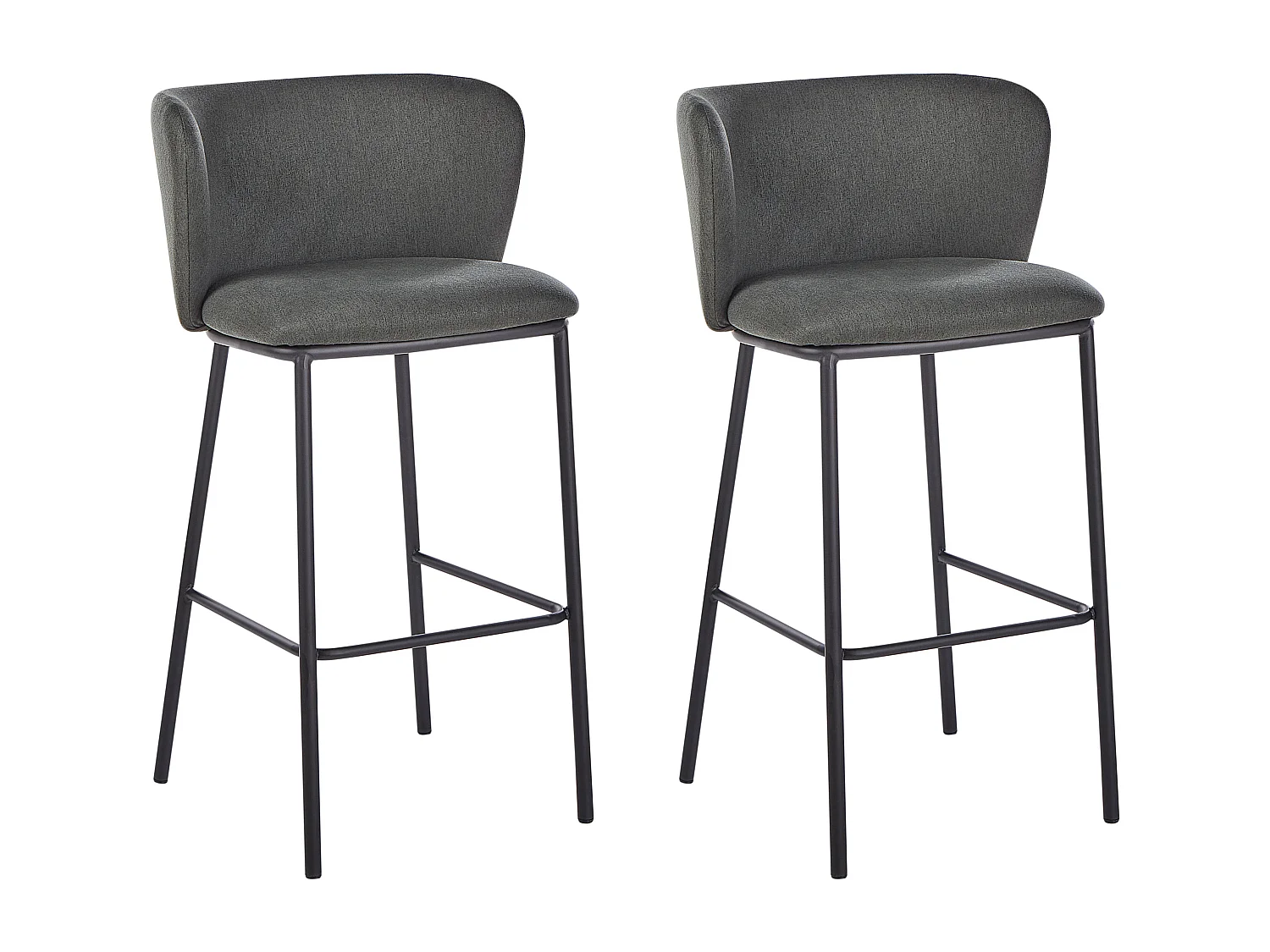 Lot de 2 chaises de bar MINA Vert foncé