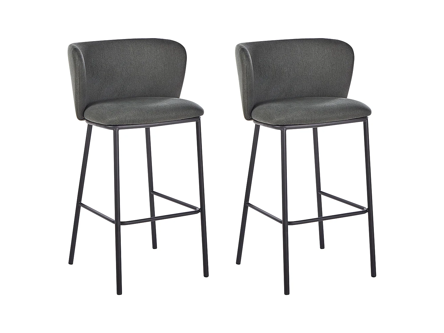 Set mit 2 Barstühlen MINA Dunkelgrün