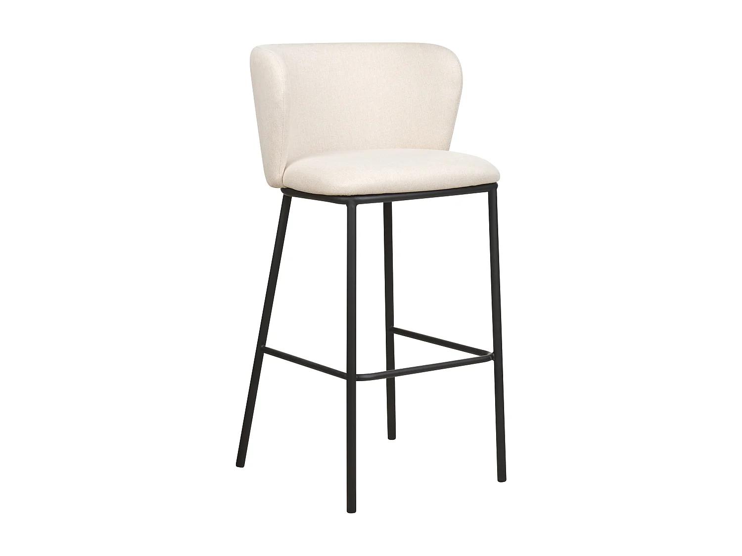 Lot de 2 chaises de bar MINA Blanc cassé