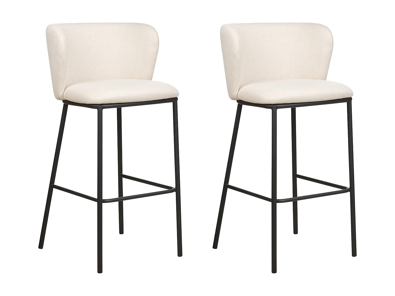 Lot de 2 chaises de bar MINA Blanc cassé