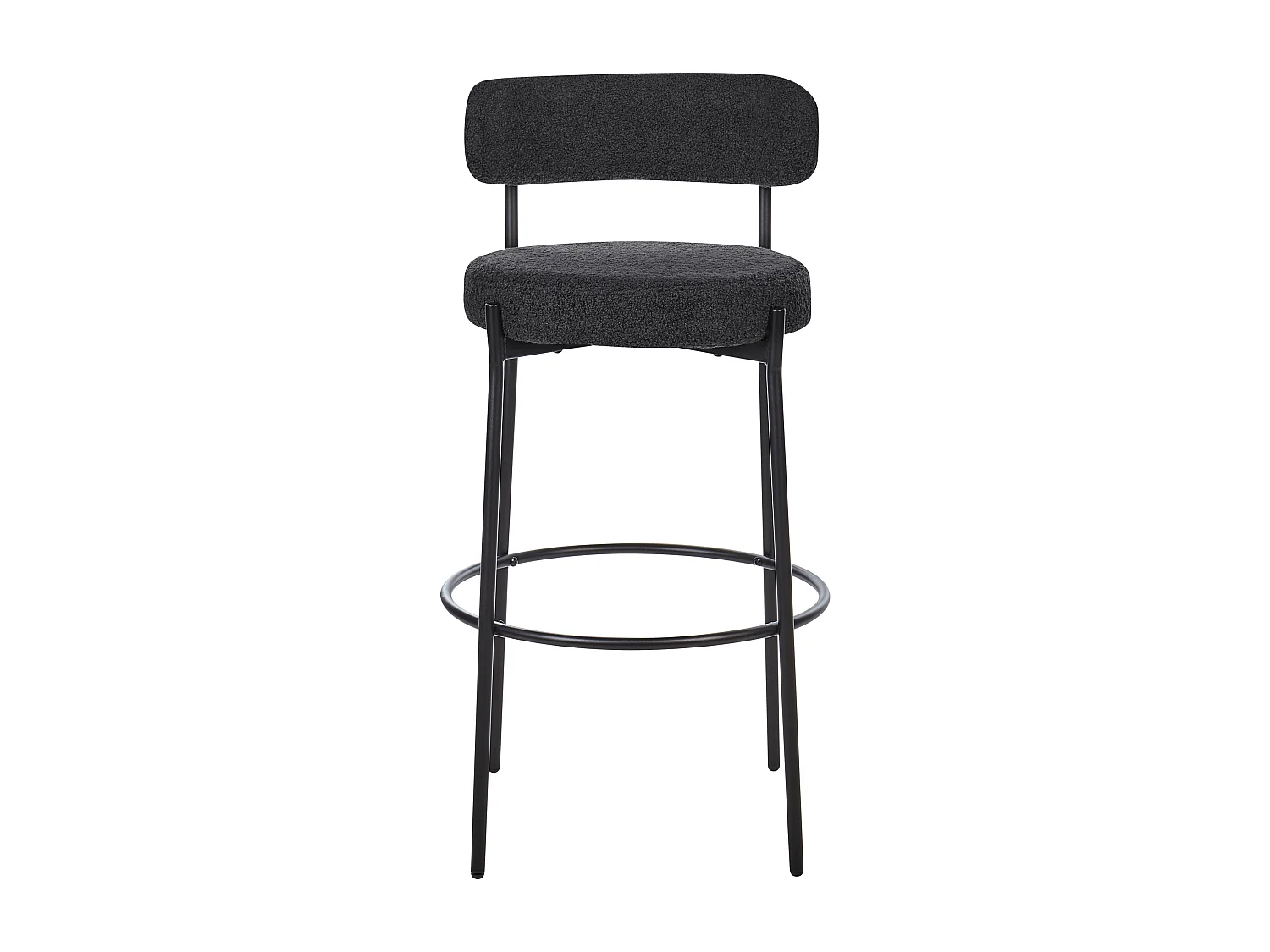 Lot de 2 chaises de bar ALLISON Bouclé Noir