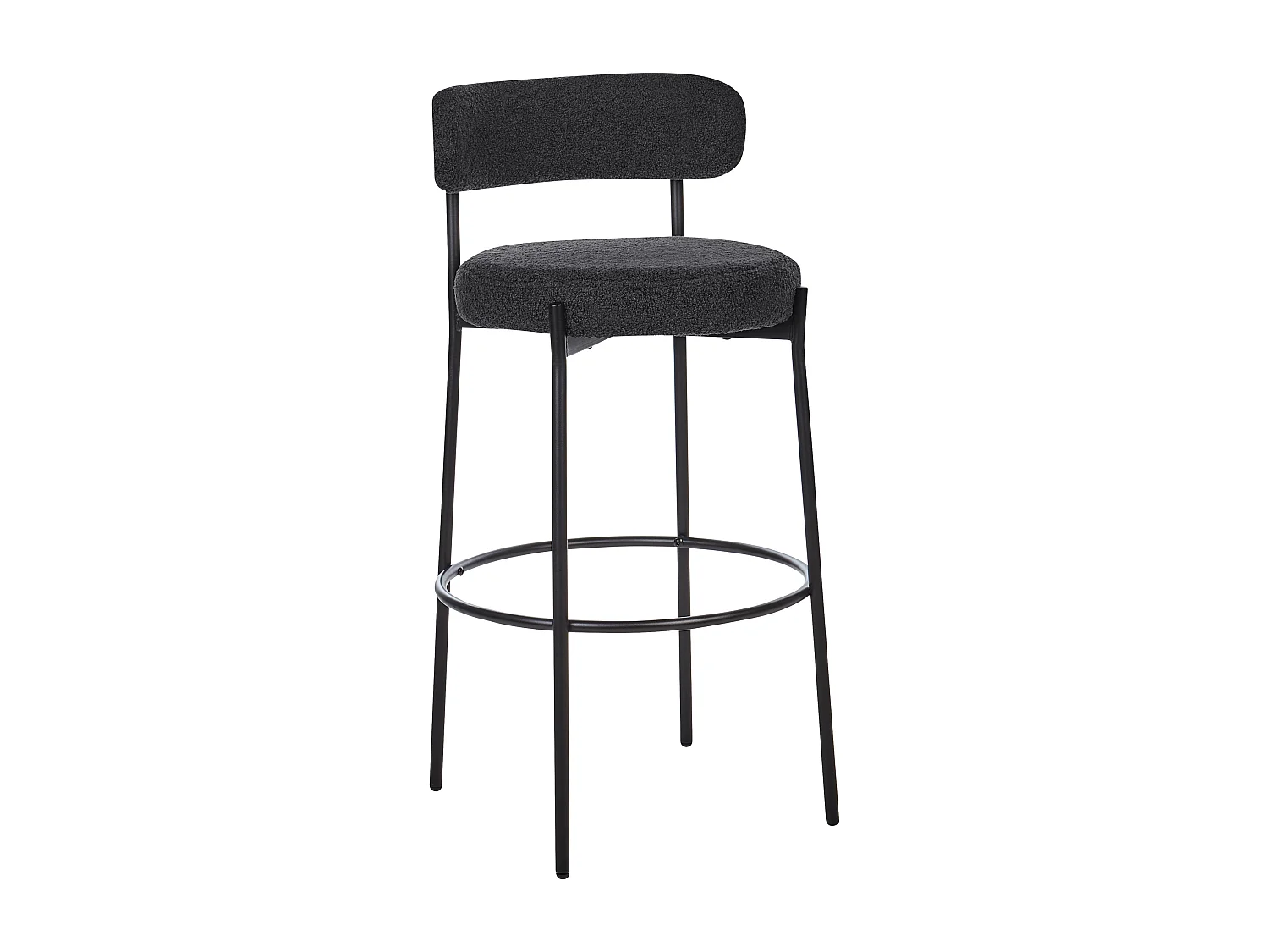 Lot de 2 chaises de bar ALLISON Bouclé Noir