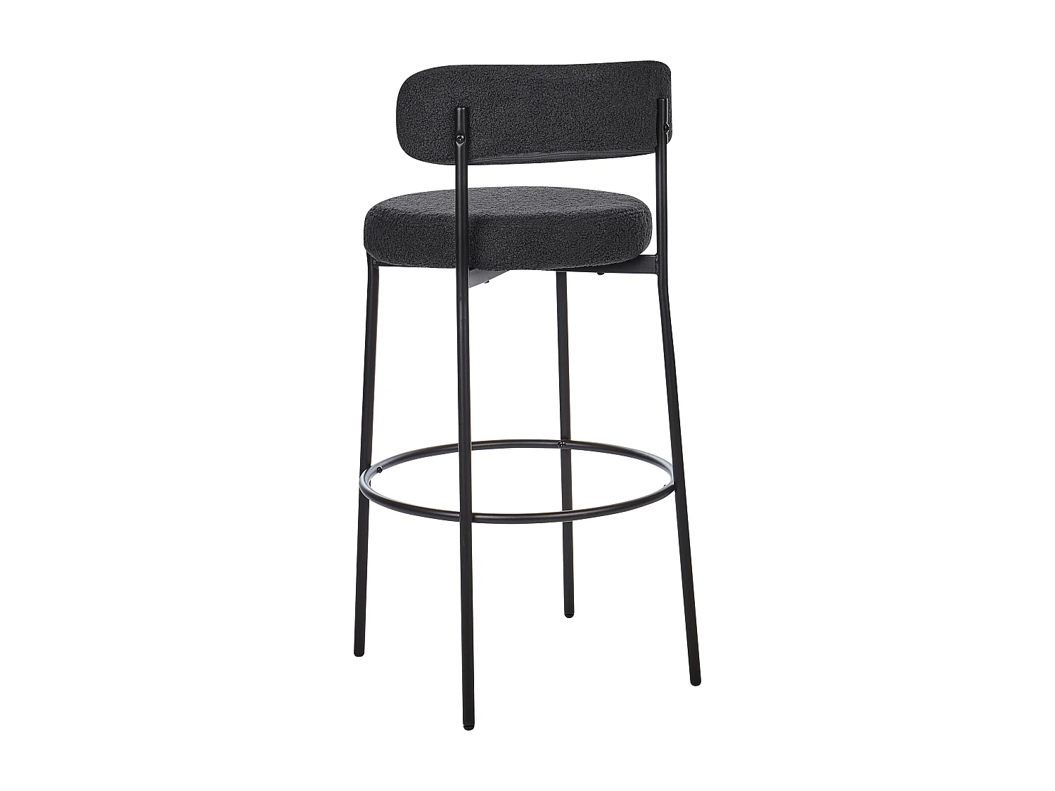 Lot de 2 chaises de bar ALLISON Bouclé Noir