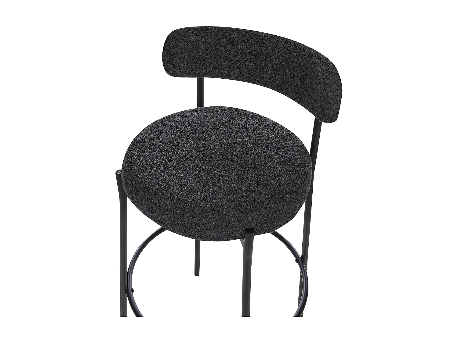 Lot de 2 chaises de bar ALLISON Bouclé Noir