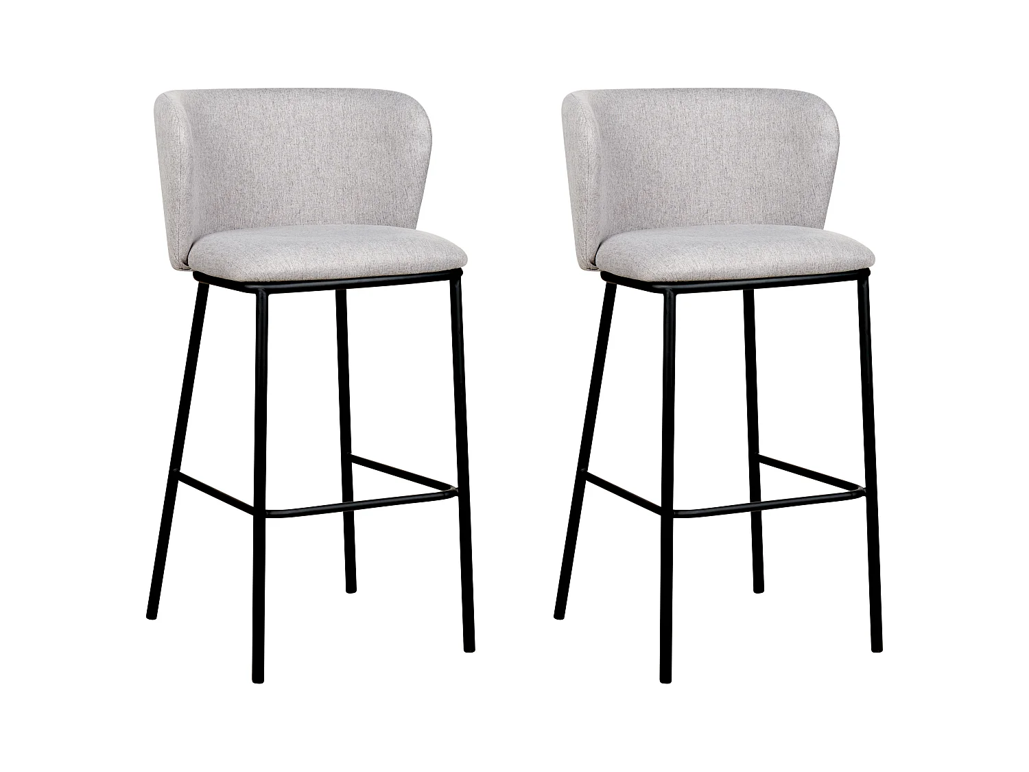 Lot de 2 chaises de bar MINA Gris
