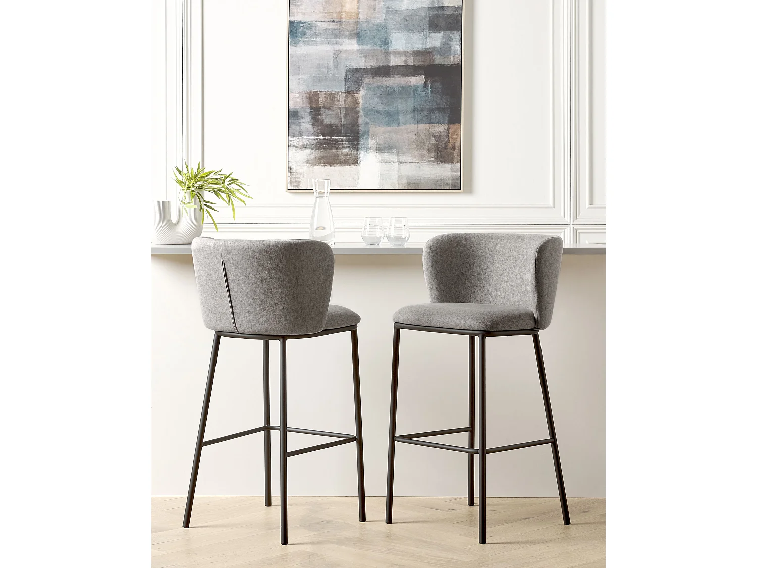 Set van 2 barstoelen MINA Grijs