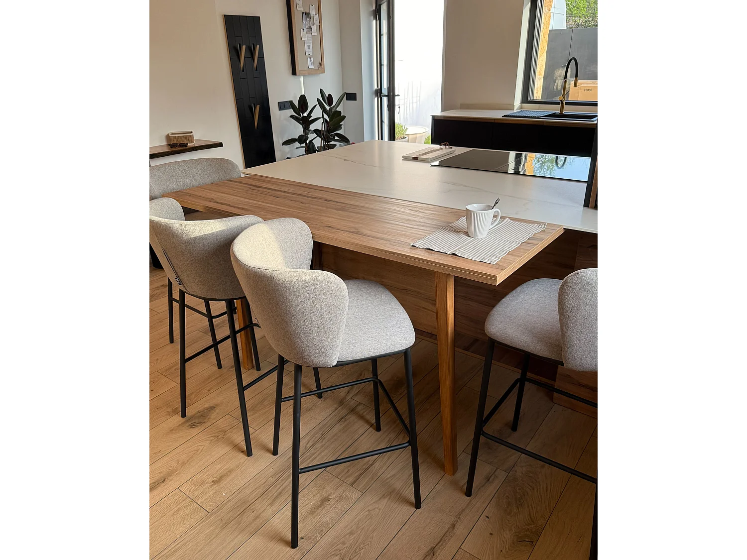 Lot de 2 chaises de bar MINA Gris