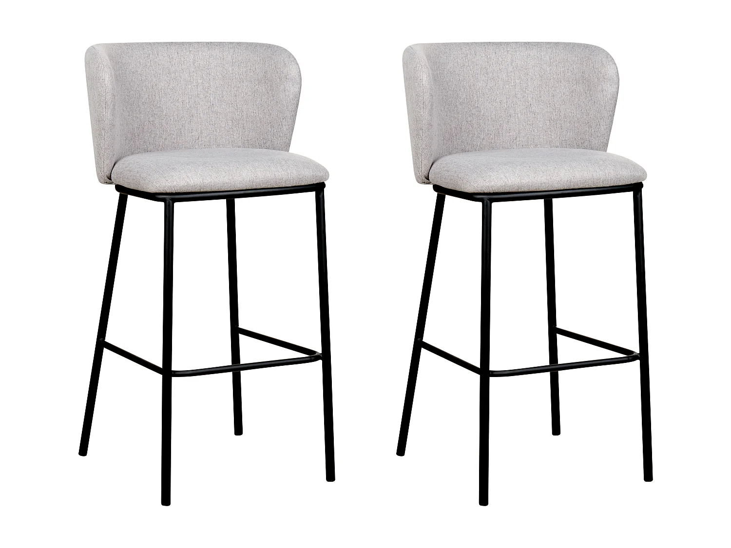 Lot de 2 chaises de bar MINA Gris