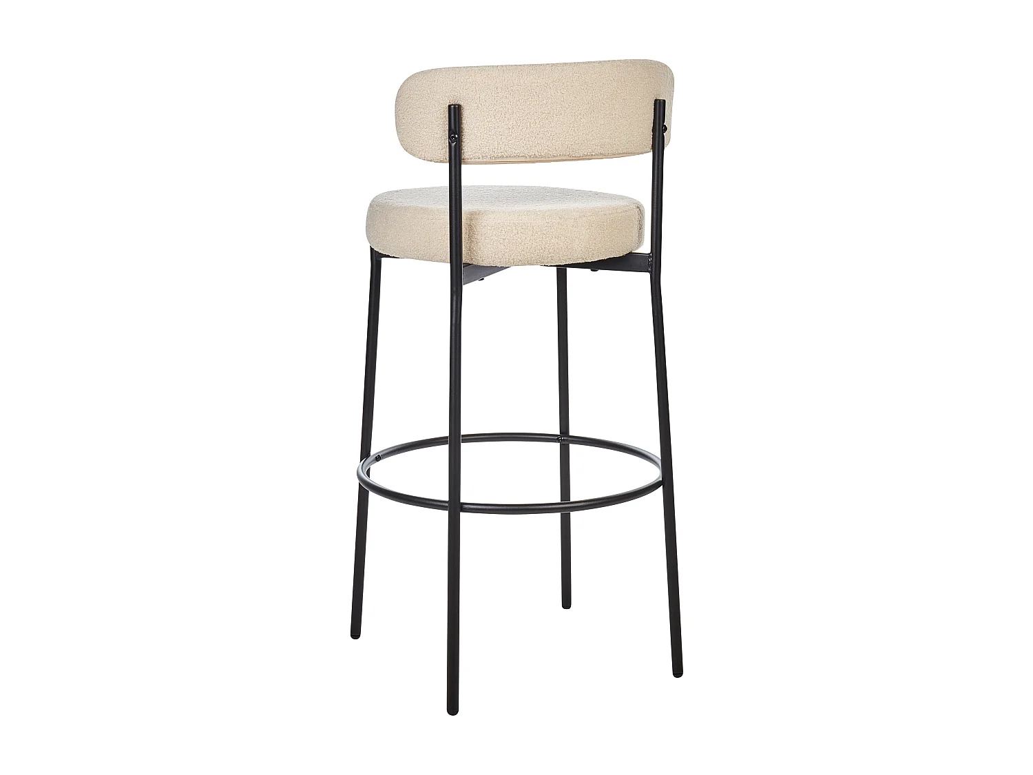Lot de 2 chaises de bar ALLISON Bouclé Beige clair