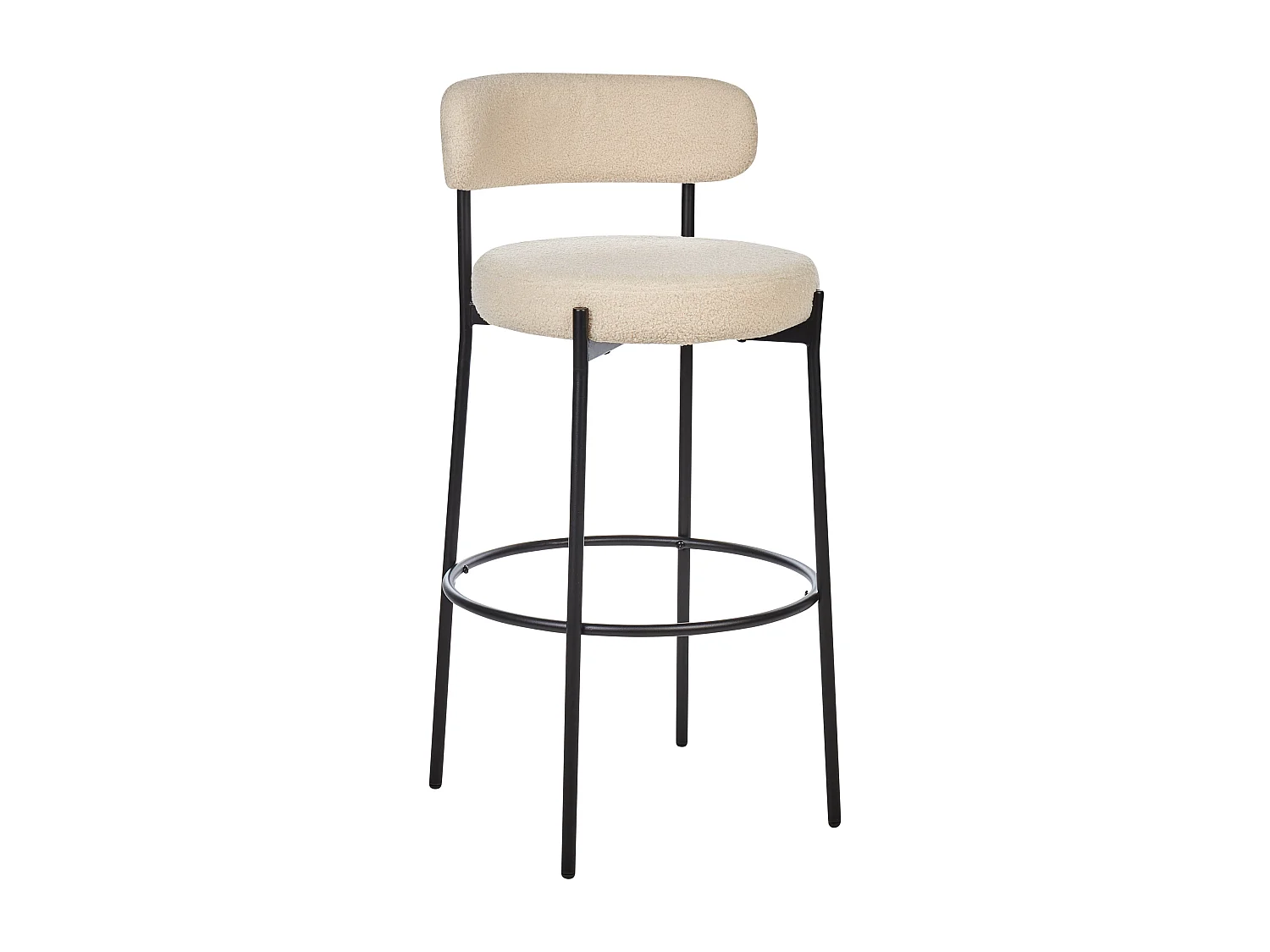Lot de 2 chaises de bar ALLISON Bouclé Beige clair