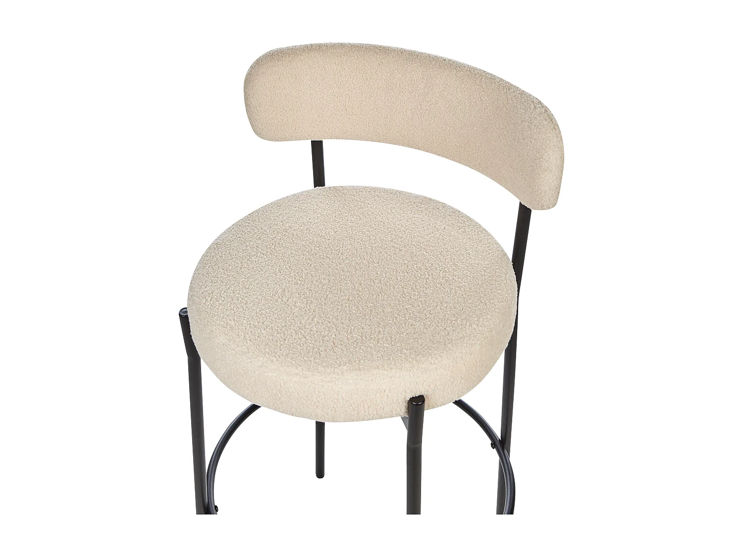Lot de 2 chaises de bar ALLISON Bouclé Beige clair