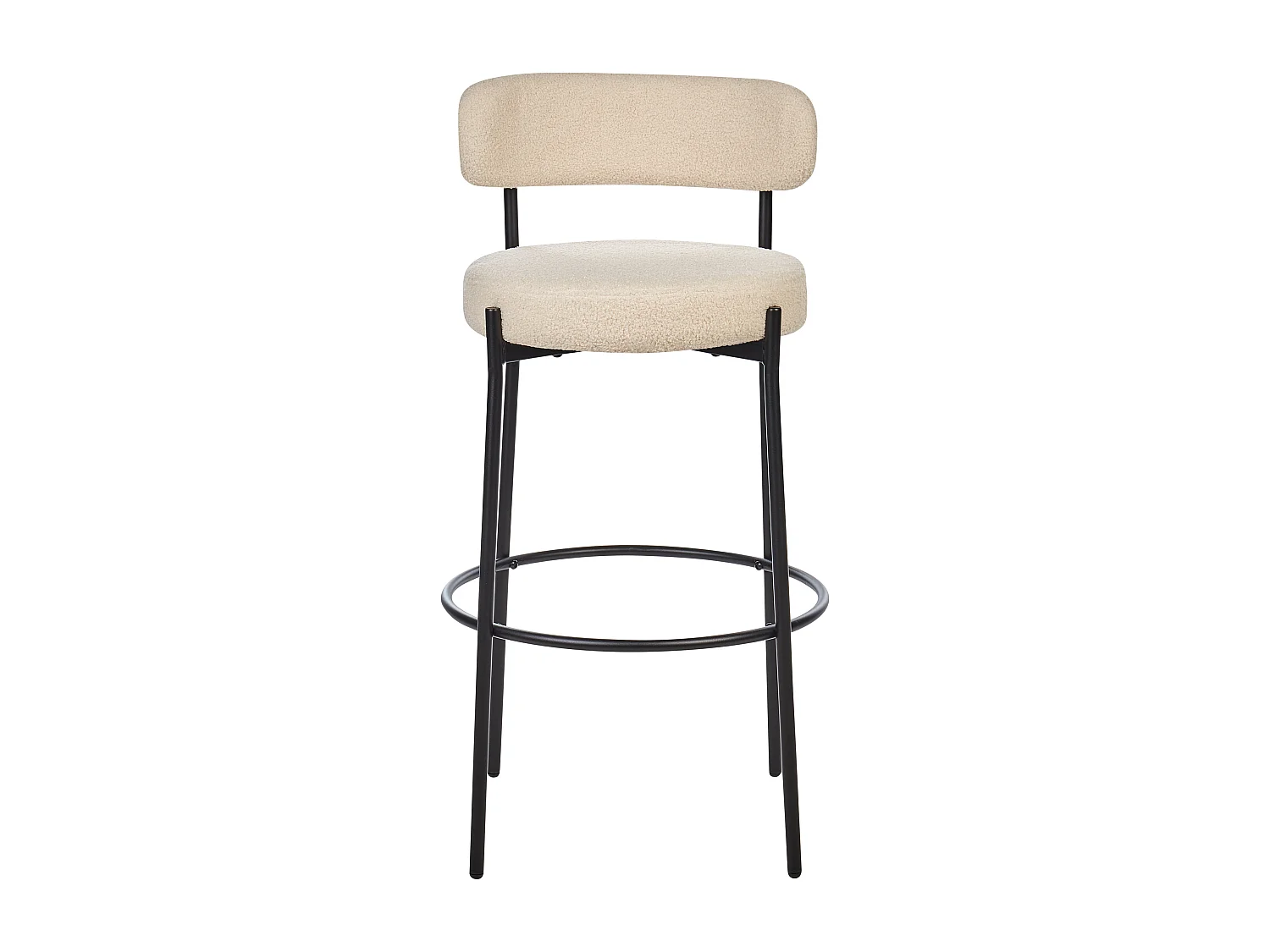 Lot de 2 chaises de bar ALLISON Bouclé Beige clair