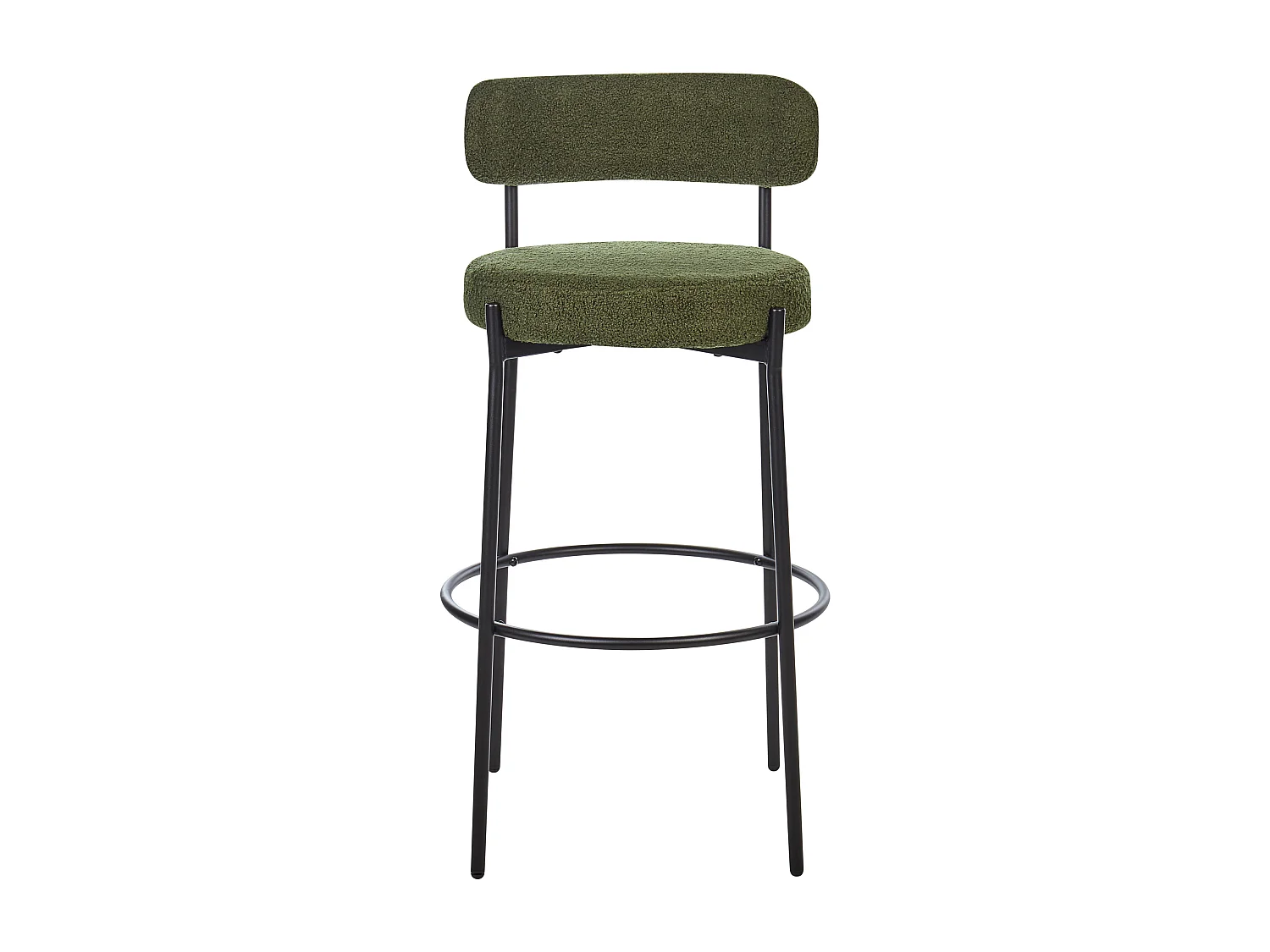 Lot de 2 chaises de bar ALLISON Bouclé Vert