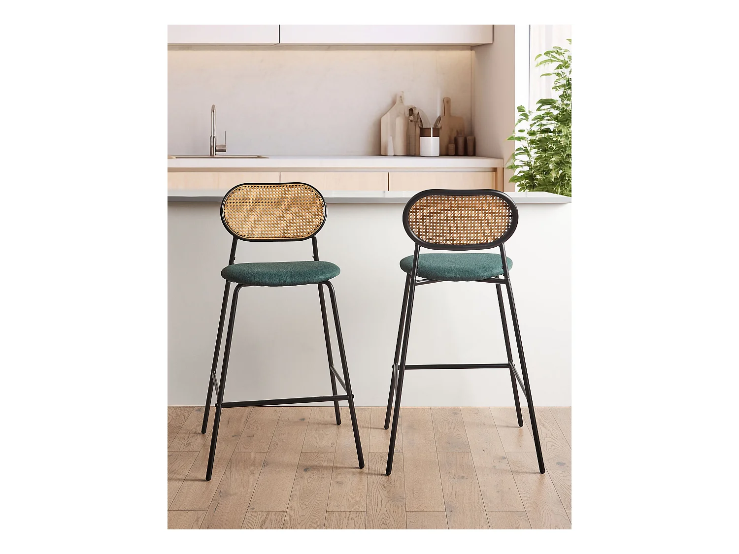Lot de 2 chaises de bar ADAVER Noir