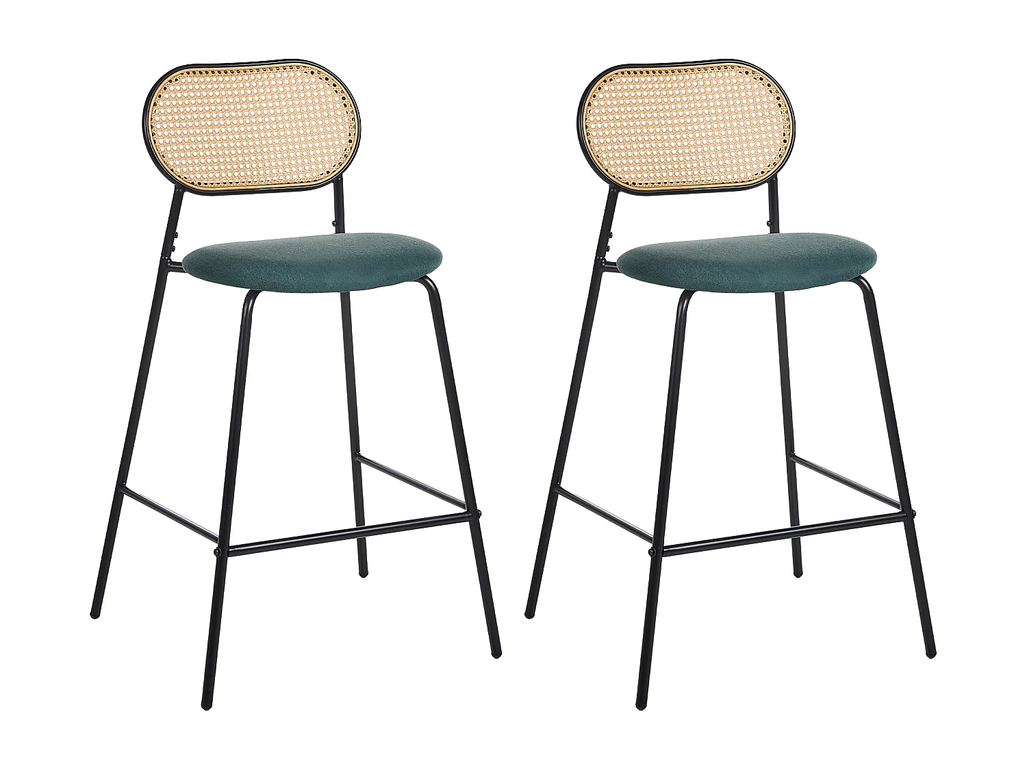 Conjunto de 2 bancos de bar ADAVER Preto