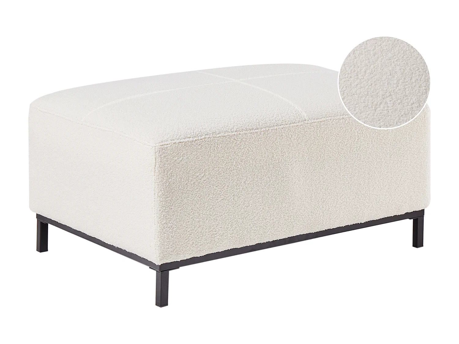 Ottoman OSLO Bouclé Blanc