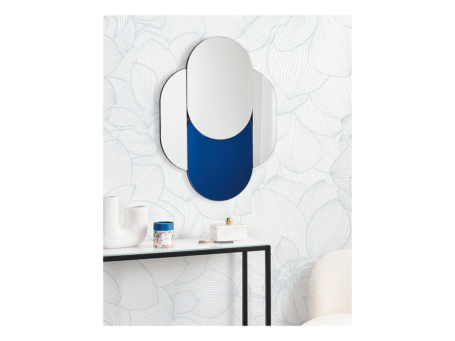 Wandspiegel CHAILLON 60 cm 80 cm Blauw